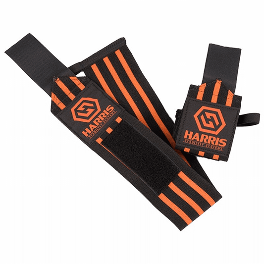 Bande Poignet Musculation Black Amber, améliorant ton grip et apportant du support à tes poignets pendant tes entraînements.