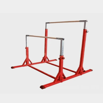 Barre gymnastique extérieur rouge deux barres