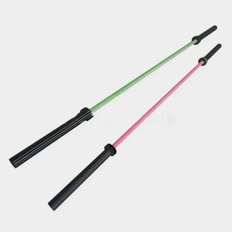 Barre olympique 15 kg verte et rose