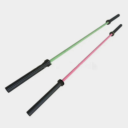 Barre olympique 15 kg verte et rose