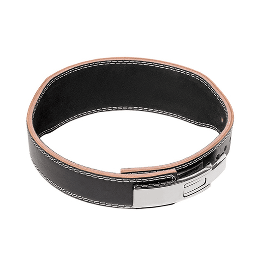 "Vue de près de la Ceinture Powerlifting PowerBelt montrant sa matière robuste"