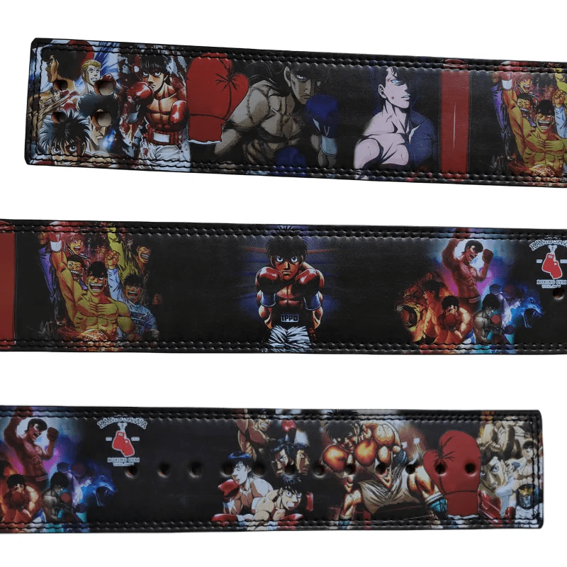 Détail du design avec Aoki et Kimura côte à côte sur la ceinture.