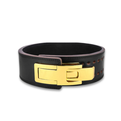 "Ceinture de force "Or noir" : une combinaison élégante de luxe et de puissance pour des entraînements prestigieux"