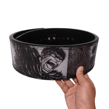 "Détail du mécanisme de levier de la Ceinture Berserk."