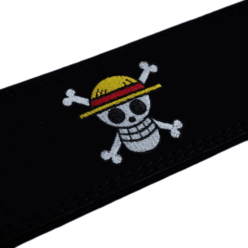 "Ceinture de force Chapeau de Paille, un accessoire d'entraînement essentiel avec un design inspiré du manga populaire."