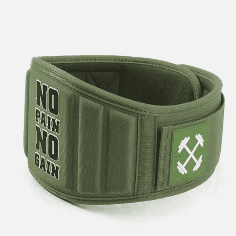 Image d'une Ceinture Lombaire Pain Gain Kaki, offrant un soutien optimal pour la musculation.