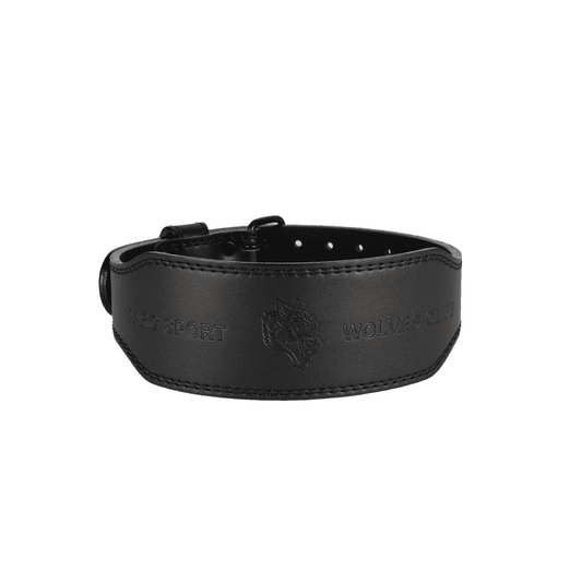 "Homme en train de soulever des poids avec la Ceinture de Musculation Loup Noir"