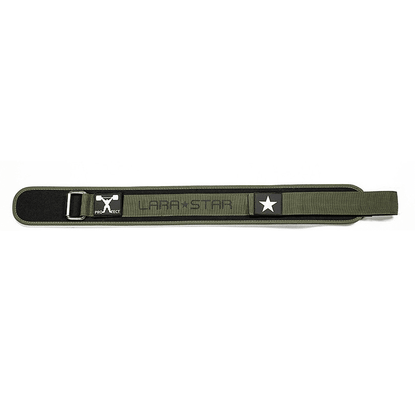 Vue arrière de la Ceinture de Musculation Lumbarfit Kaki montrant le support lombaire.