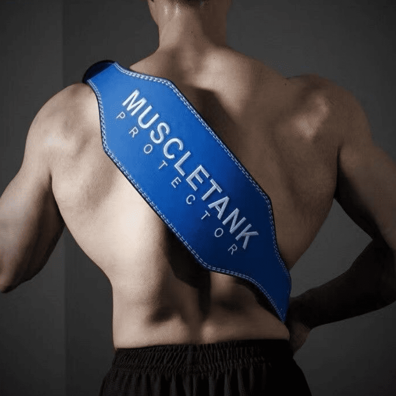 "Ceinture de Musculation MuscleTank Bleu - parfaite pour un soutien lors des entraînements intensifs."
