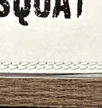"Illustration de la Ceinture de Musculation Squat Blanc "SHUT UP SQUAT" pour un look élégant et motivant au gym."