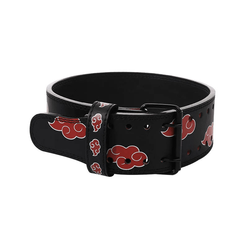 "Ceinture de force lombaire avec motif Akatsuki, idéale pour les fans de musculation et d'anime."