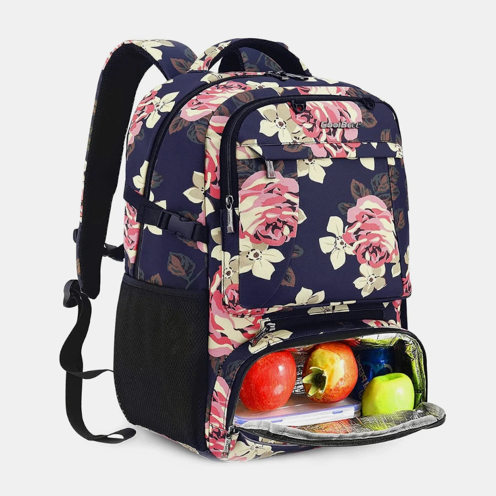 Compartiment sac a dos fleuris