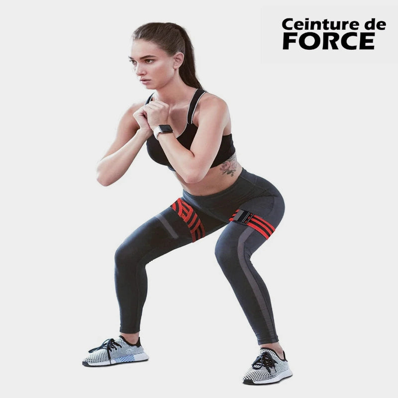 Elastic band squat