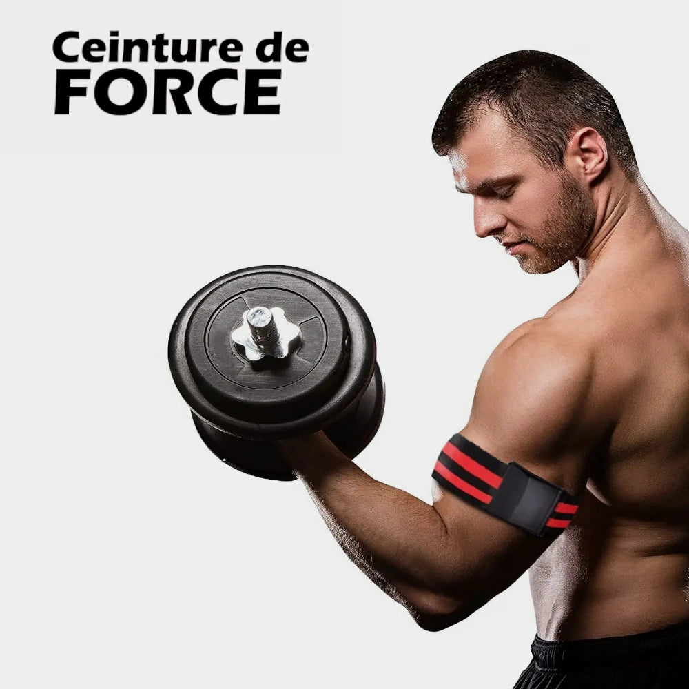 Elastic band biceps curl