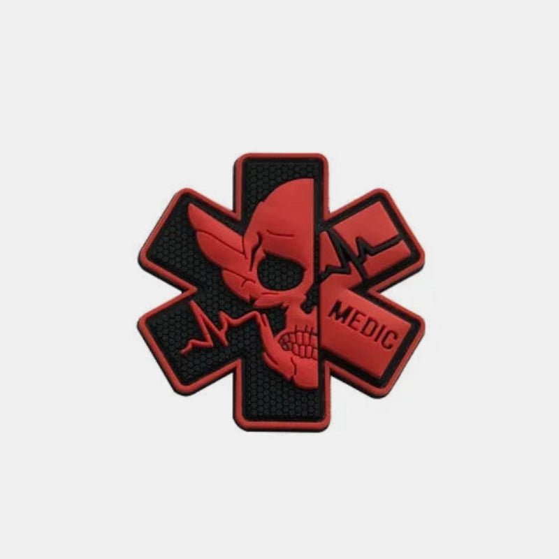 Patch pour sac crossfit urgence crane rouge noir