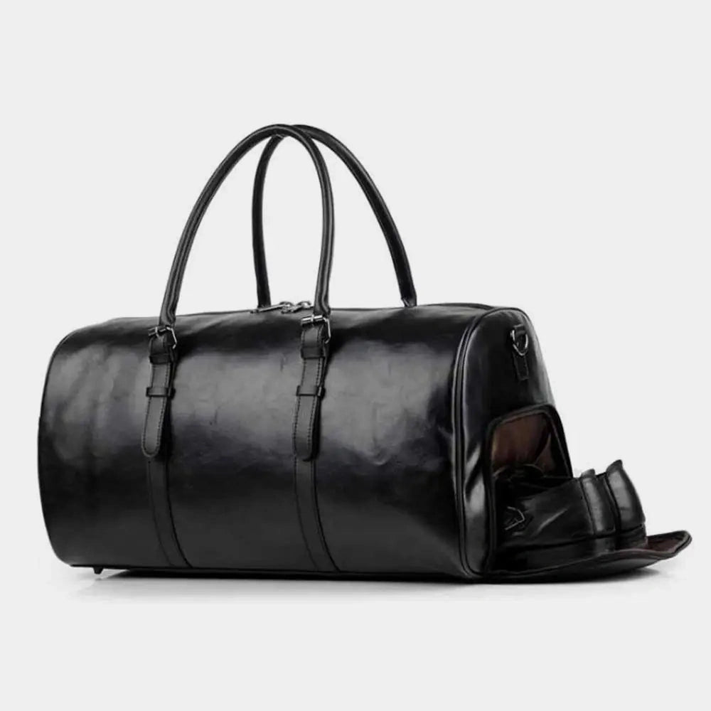 Sac de sport cuir noir