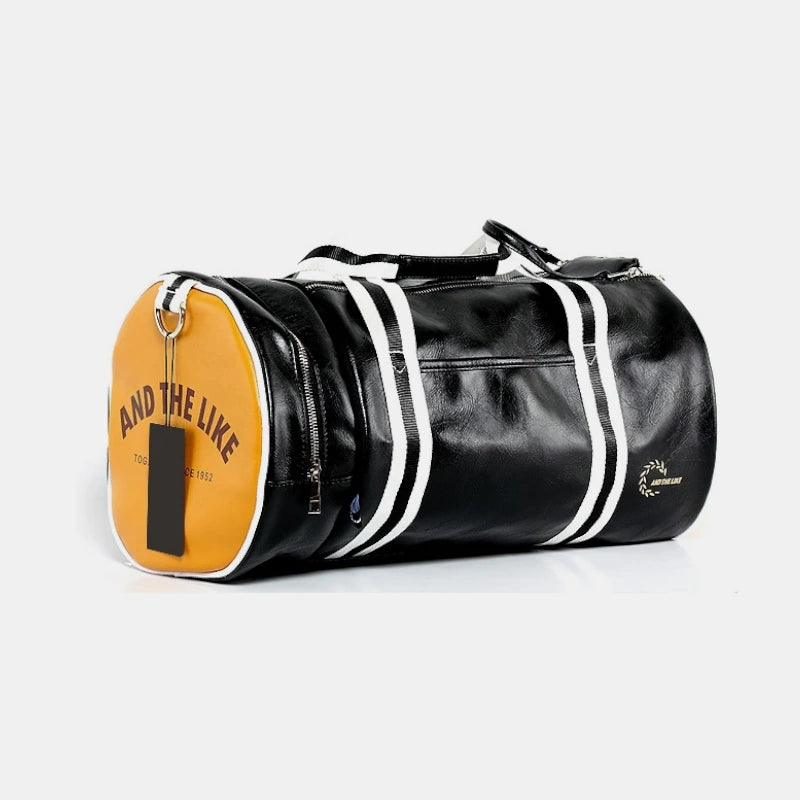 Sac de sport vintage homme jaune noir