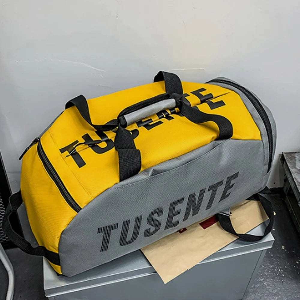 Sac dos sport jaune exposition