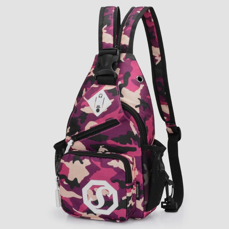 Sacoche femme sport rouge camouflage