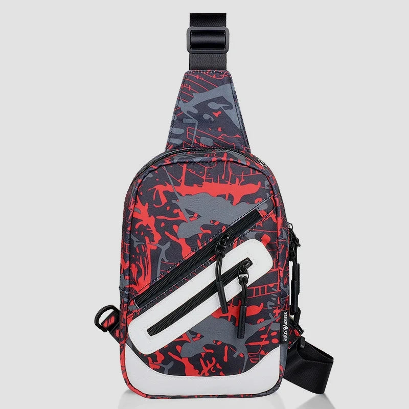 Sacoche femme sport rouge et gris
