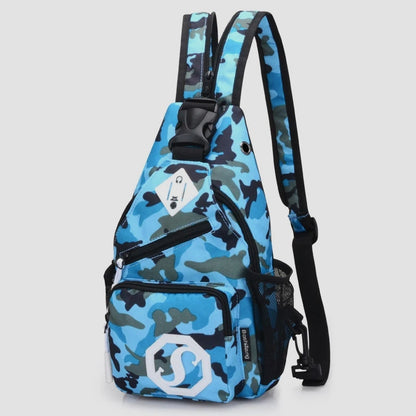 Sacoche femme sport camouflage bleu