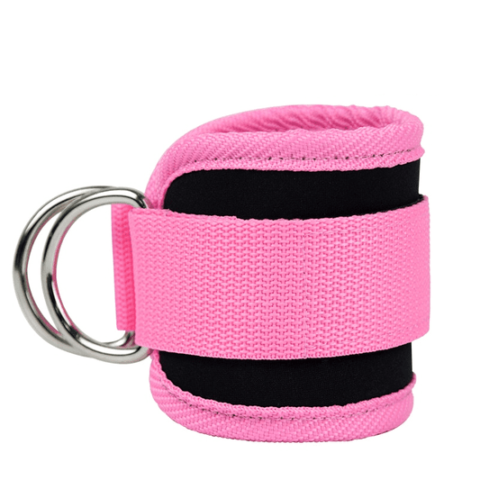 Sangle Cheville Musculation Rose pour un entraînement intensif et coloré des jambes et des fessiers.