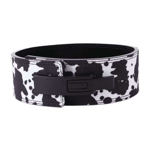 "Ceinture de force avec motif de vache pour une performance optimale en musculation"
