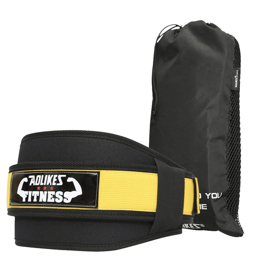 Ceinture lombaire musculation jaune - Ceinture de force