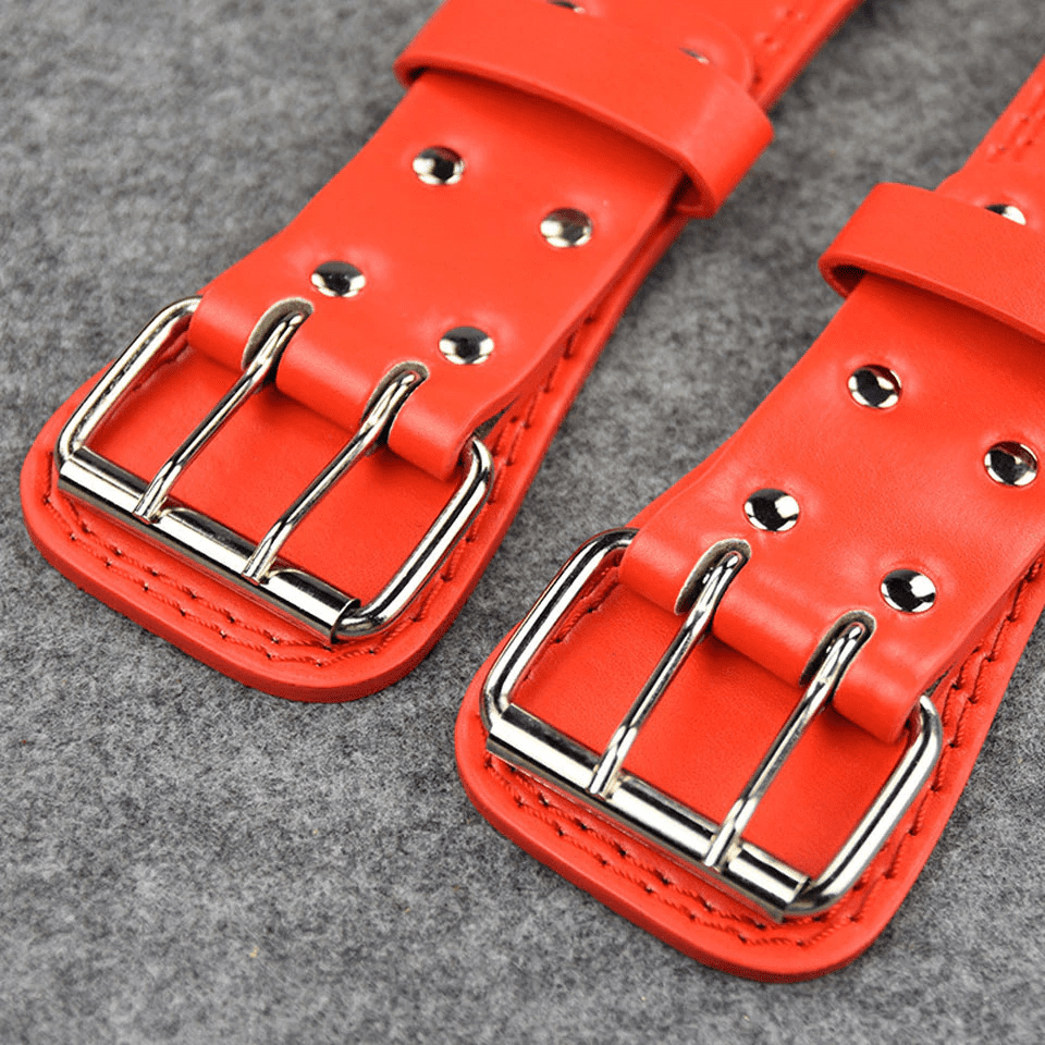 ceinture musclation rouge rivet 1